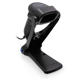 QuickScan QD2500, Black, right facing in collapsible stand