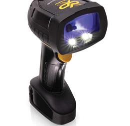 PowerScan 9600 DPX, Cordless Model, Right  Facing with Blue Lights