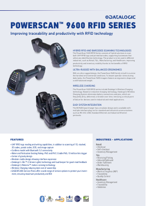 PowerScan 9600 RFID Series: Industrial Handheld Barcode Scanner